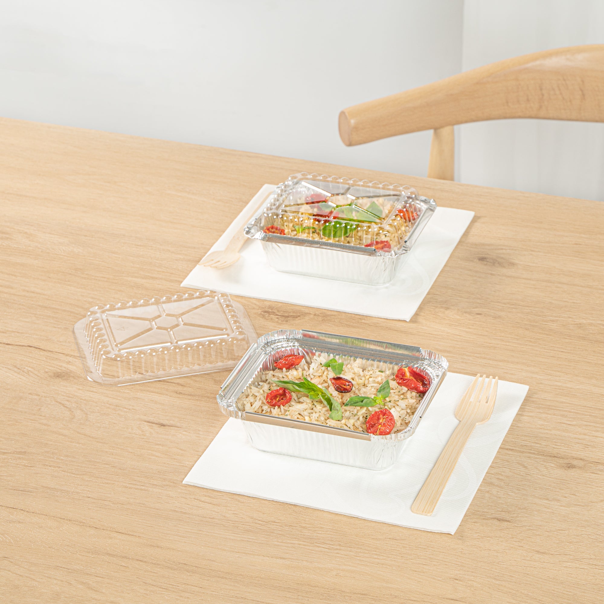 Foil Lux 1 lb Oblong Aluminum Container - 5 3/4" x 4 3/4" x 1 1/2" - 100 count box