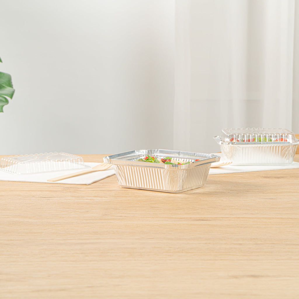 Foil Lux 1 lb Oblong Aluminum Container - 5 3/4" x 4 3/4" x 1 1/2" - 100 count box