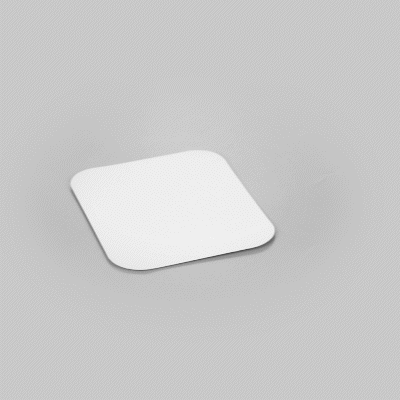 Foil Lux Oblong White Foil-Laminated Board Lid - Fits 1 lb Container - 100 count box