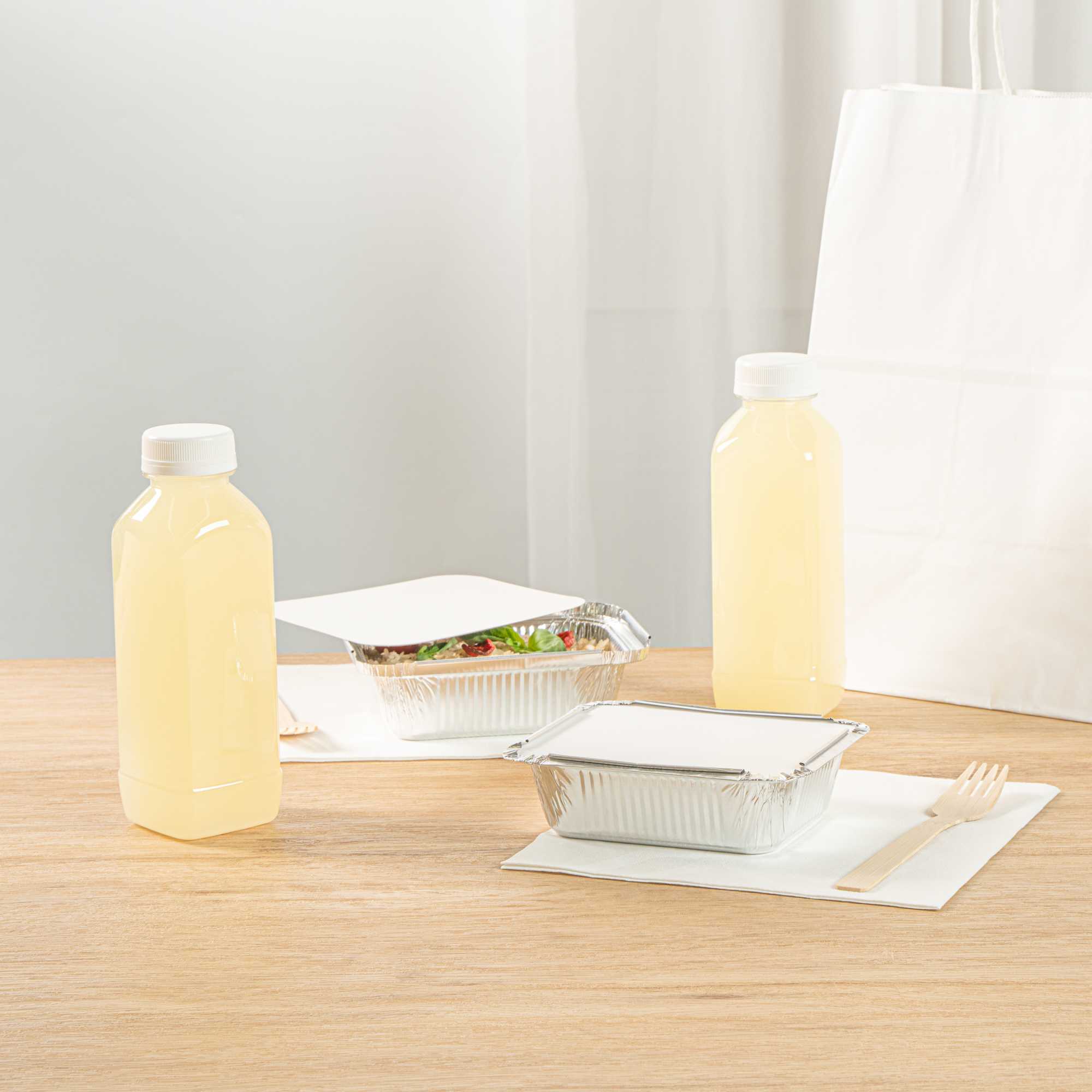 Foil Lux Oblong White Foil-Laminated Board Lid - Fits 1 lb Container - 100 count box