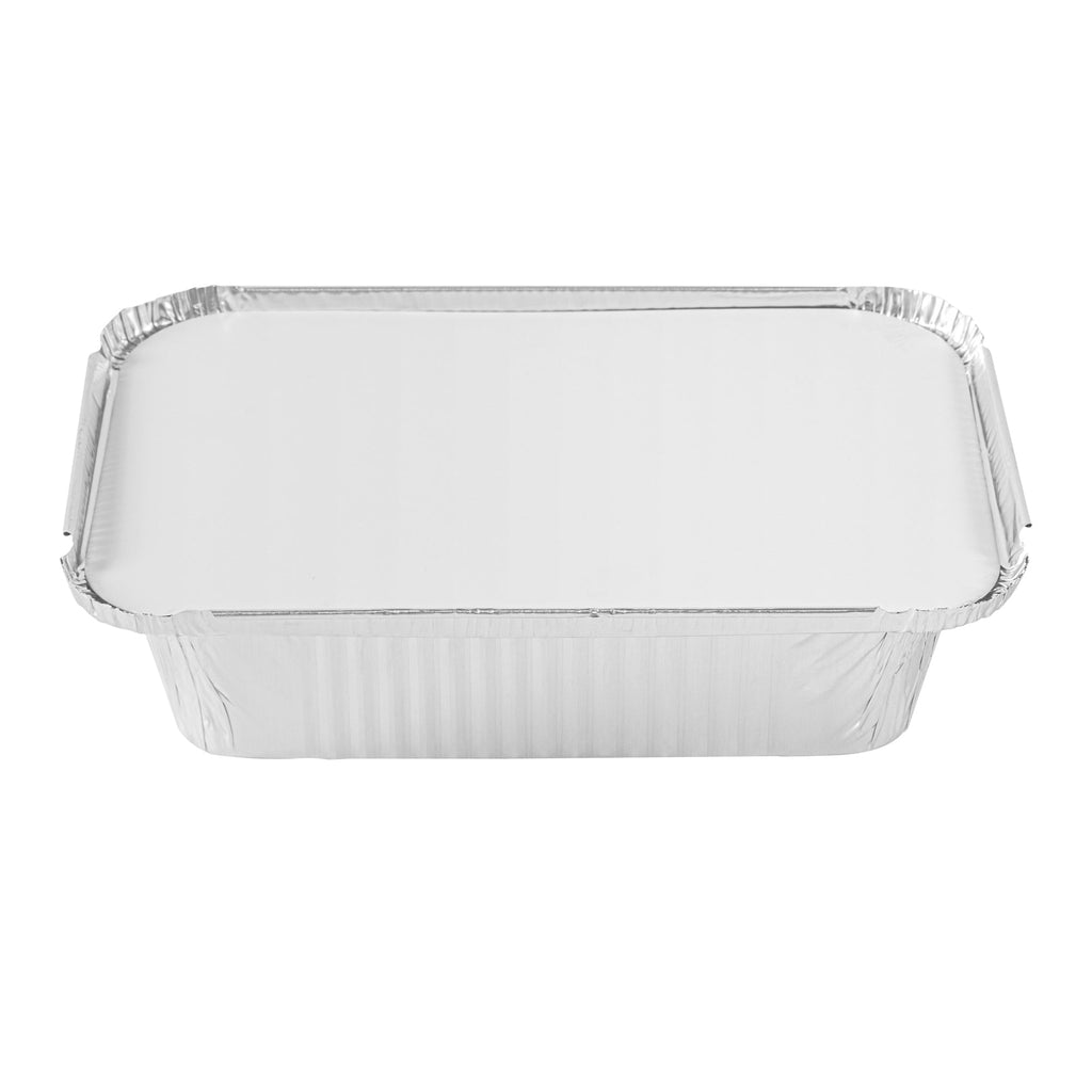 Foil Lux 1 1/2 lb Oblong Aluminum Container - 7 1/4" x 5 1/4" x 1 3/4" - 100 count box