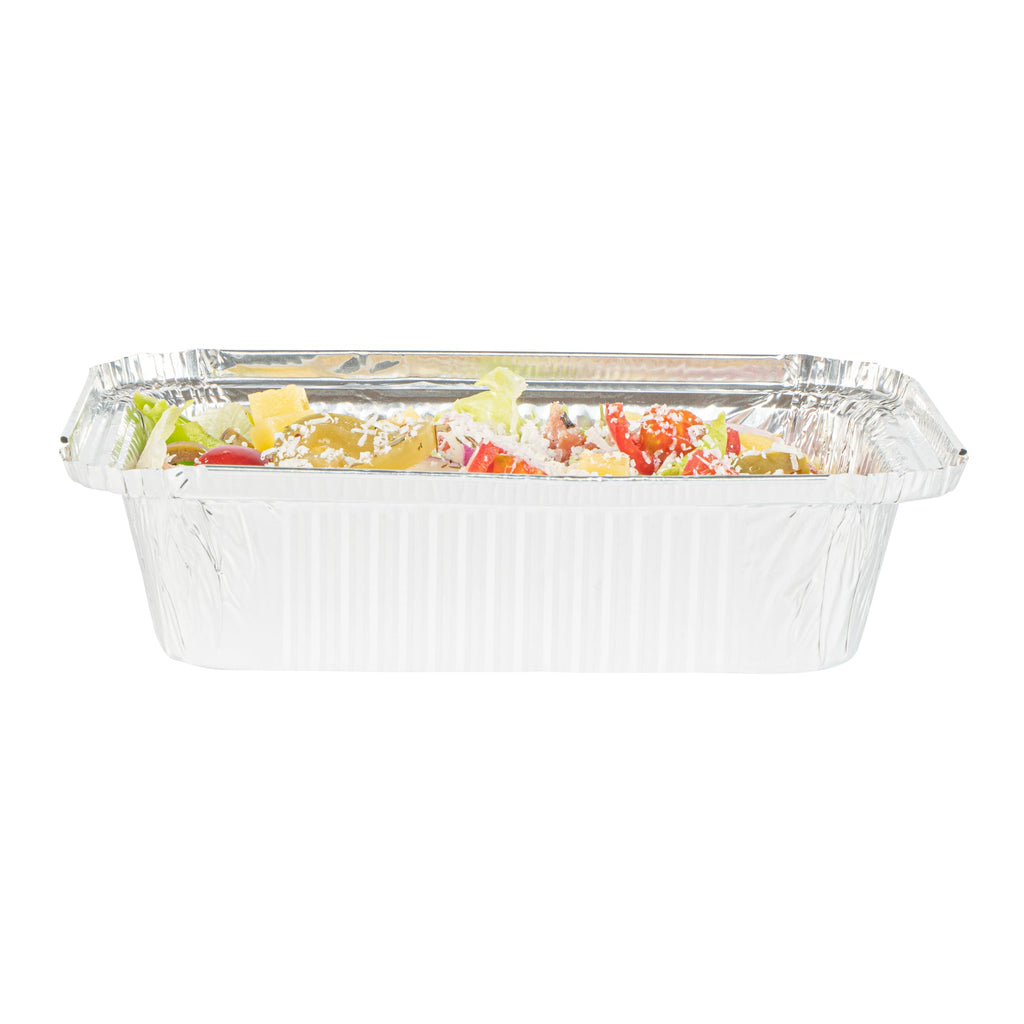 Foil Lux 1 1/2 lb Oblong Aluminum Container - 7 1/4" x 5 1/4" x 1 3/4" - 100 count box