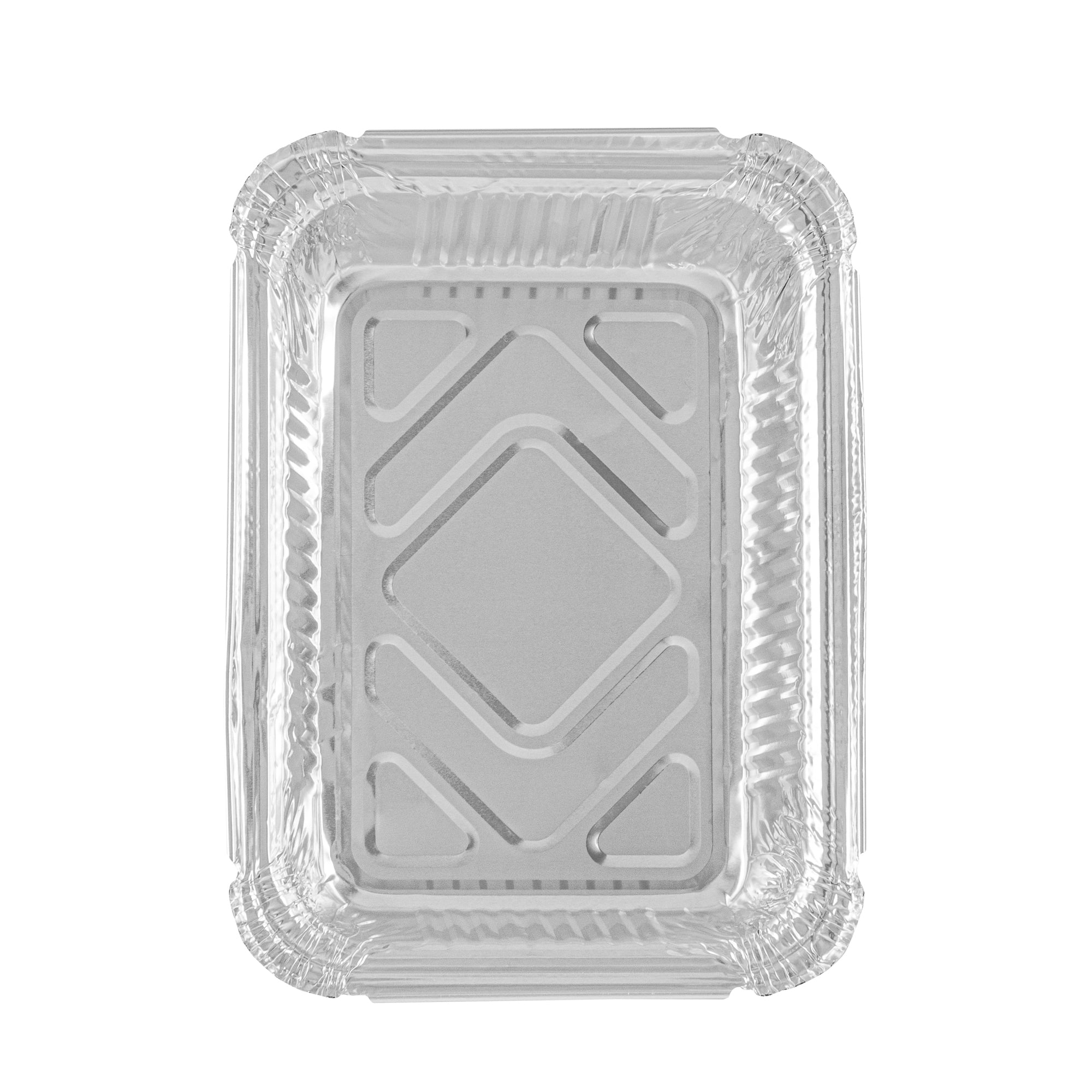 Foil Lux 1 1/2 lb Oblong Aluminum Container - 7 1/4" x 5 1/4" x 1 3/4" - 100 count box