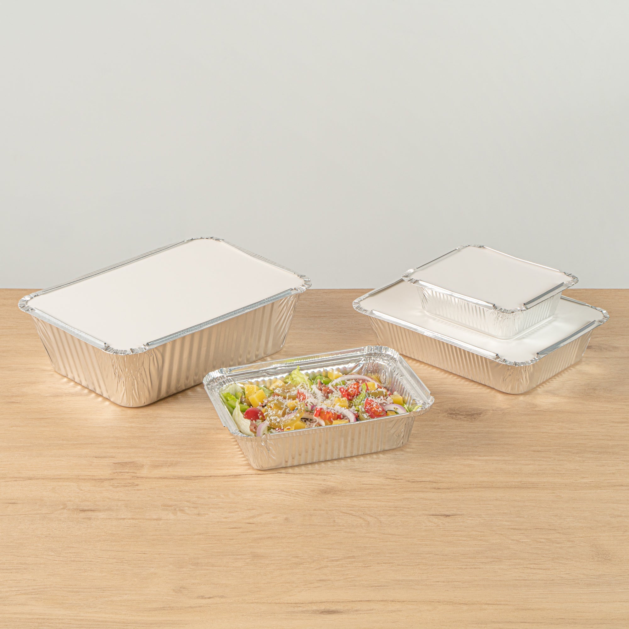 Foil Lux 1 1/2 lb Oblong Aluminum Container - 7 1/4" x 5 1/4" x 1 3/4" - 100 count box