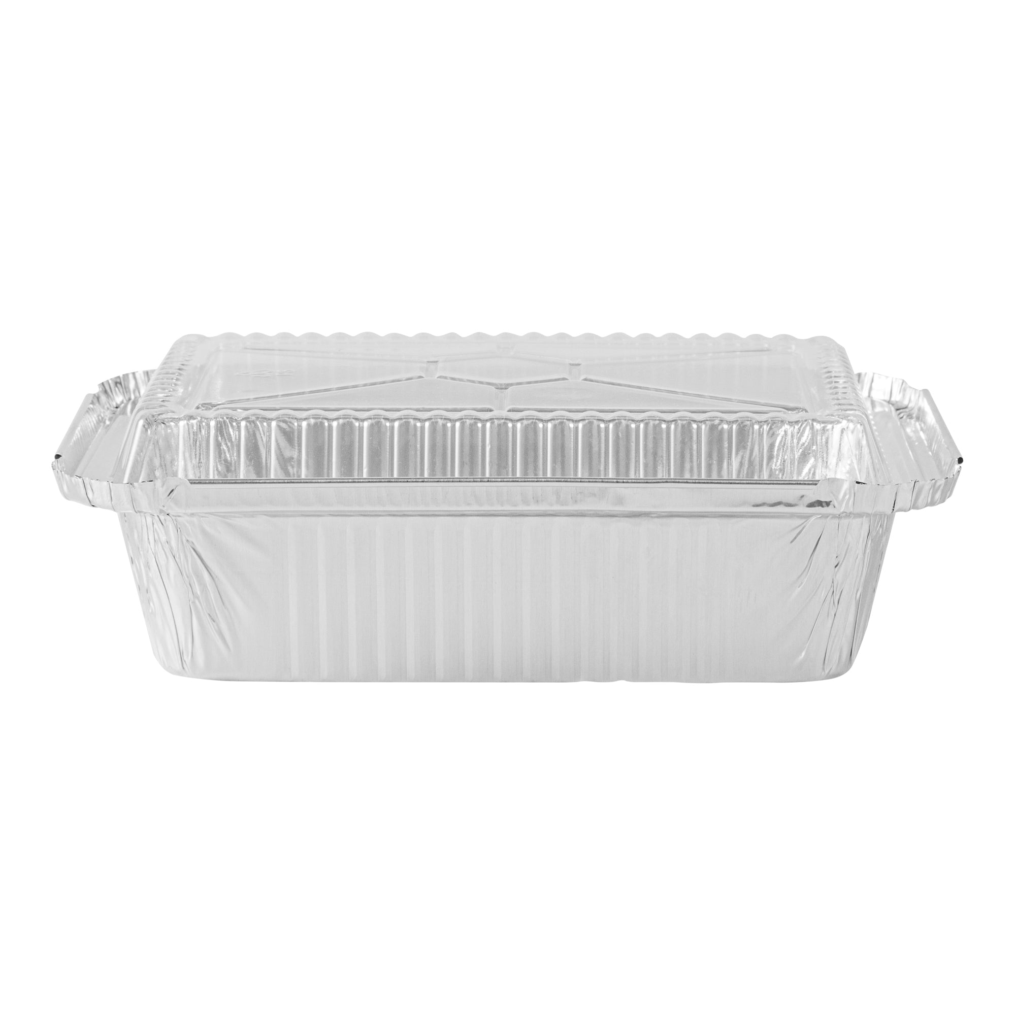 Foil Lux Oblong Clear Plastic Lid - Fits 1 1/2 lb Container - 100 count box