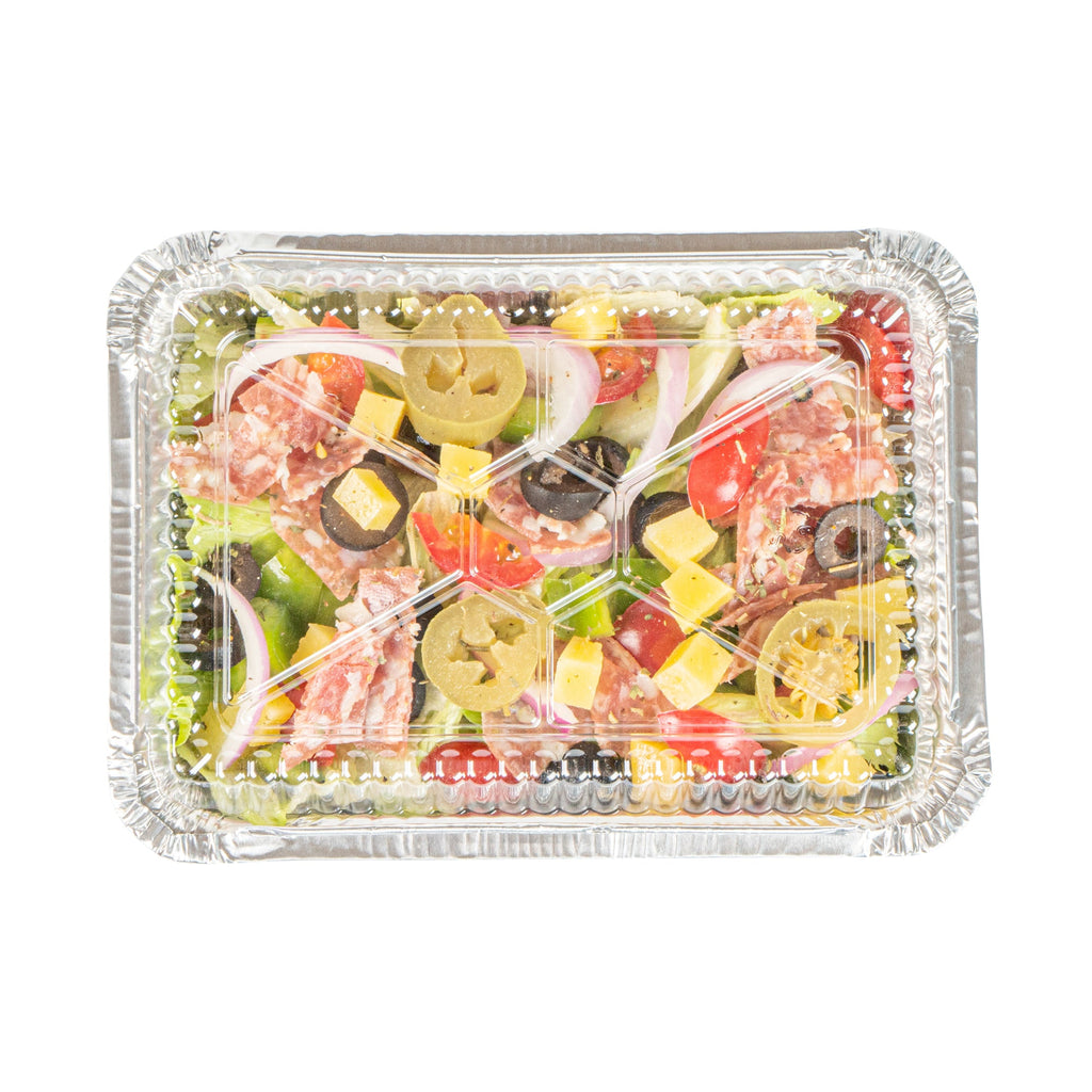Foil Lux Oblong Clear Plastic Lid - Fits 1 1/2 lb Container - 100 count box