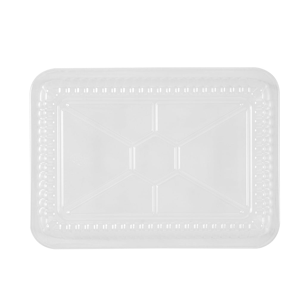 Foil Lux Oblong Clear Plastic Lid - Fits 1 1/2 lb Container - 100 count box