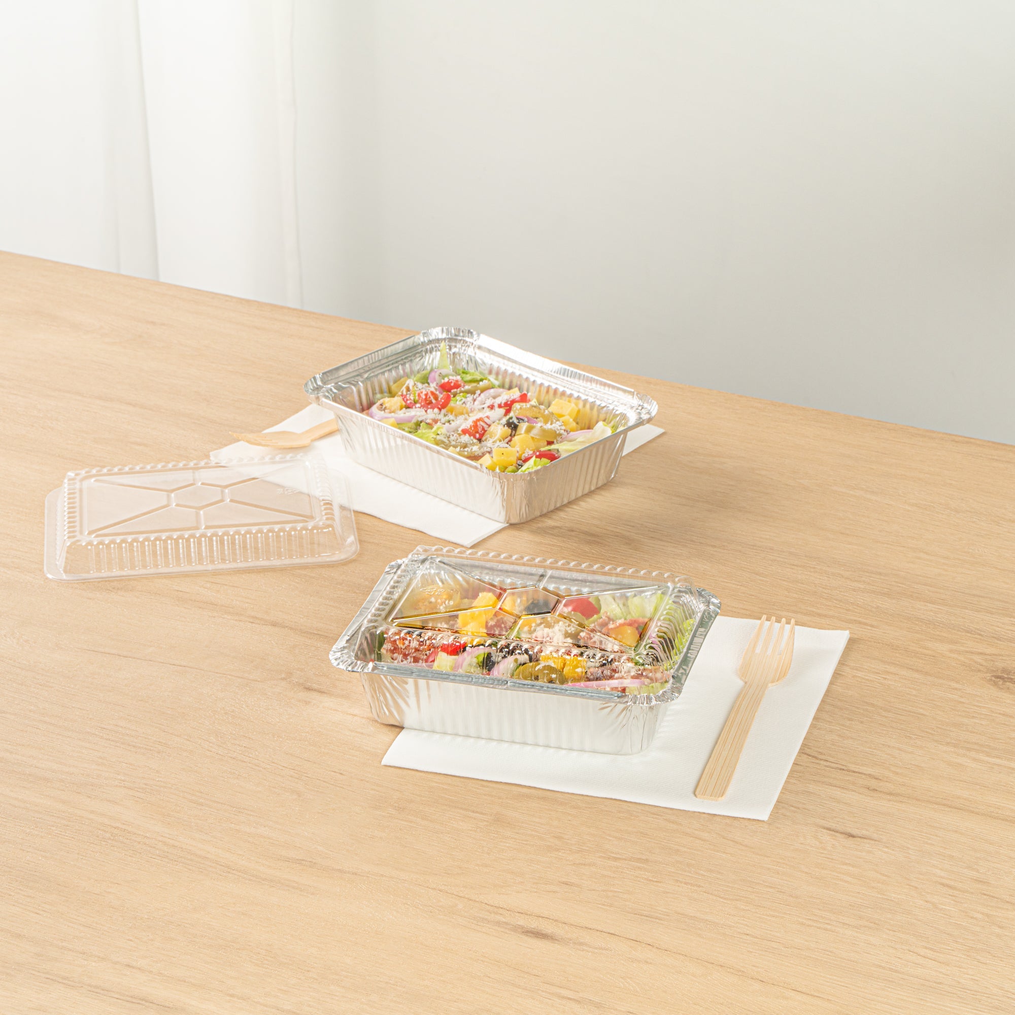 Foil Lux Oblong Clear Plastic Lid - Fits 1 1/2 lb Container - 100 count box