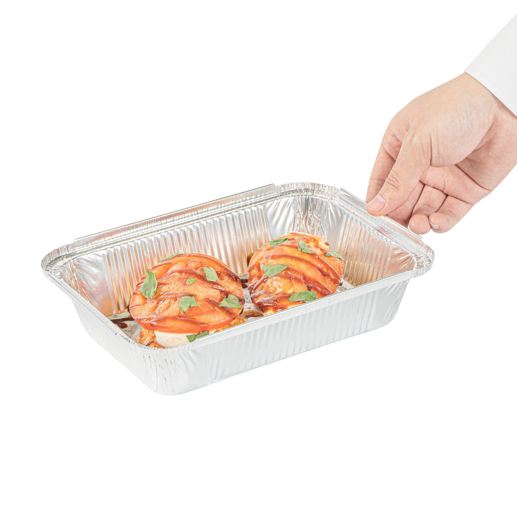 Foil Lux 2 1/4 lb Oblong Aluminum Container - 8 1/2" x 6 1/4" x 1 3/4" - 100 count box