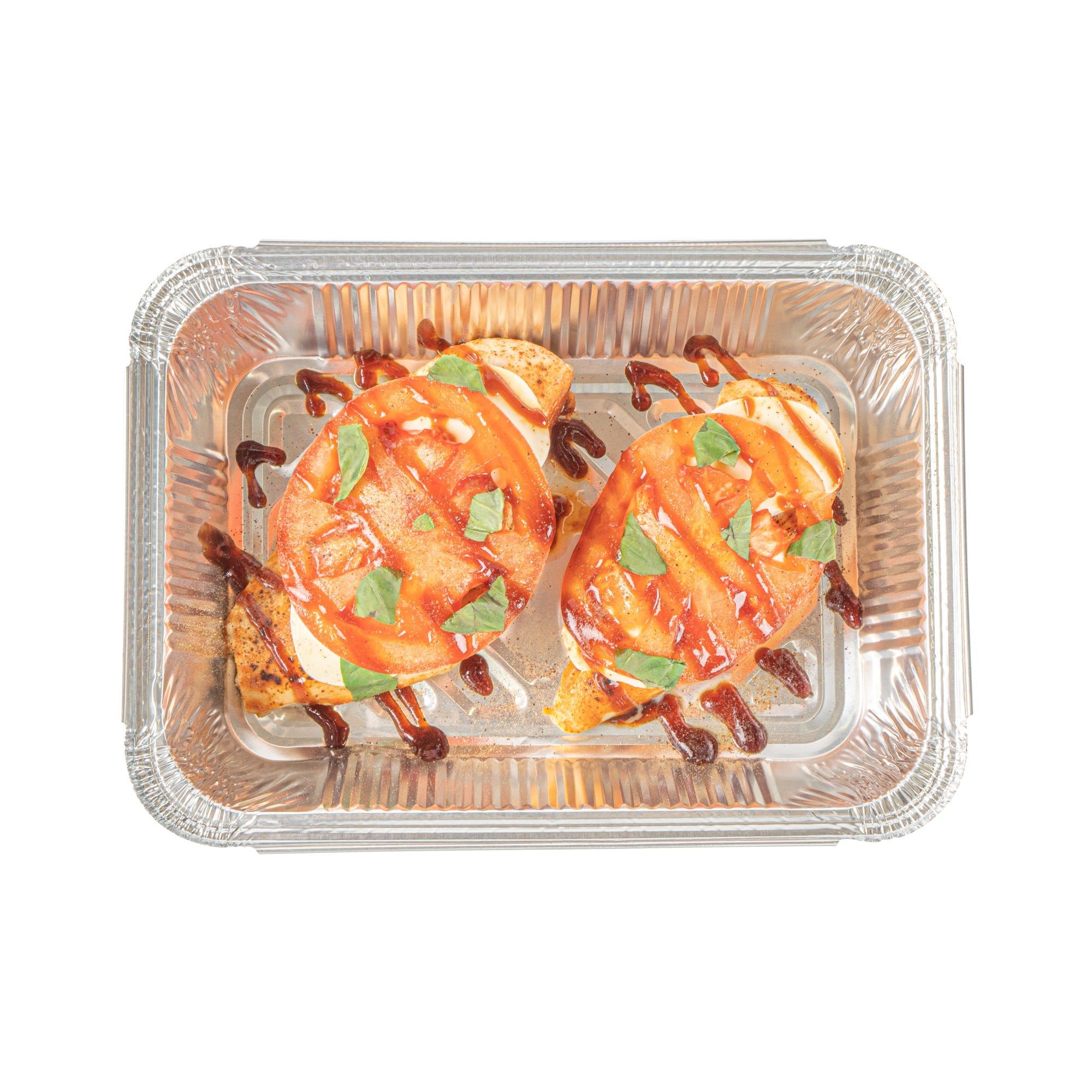 Foil Lux 2 1/4 lb Oblong Aluminum Container - 8 1/2" x 6 1/4" x 1 3/4" - 100 count box