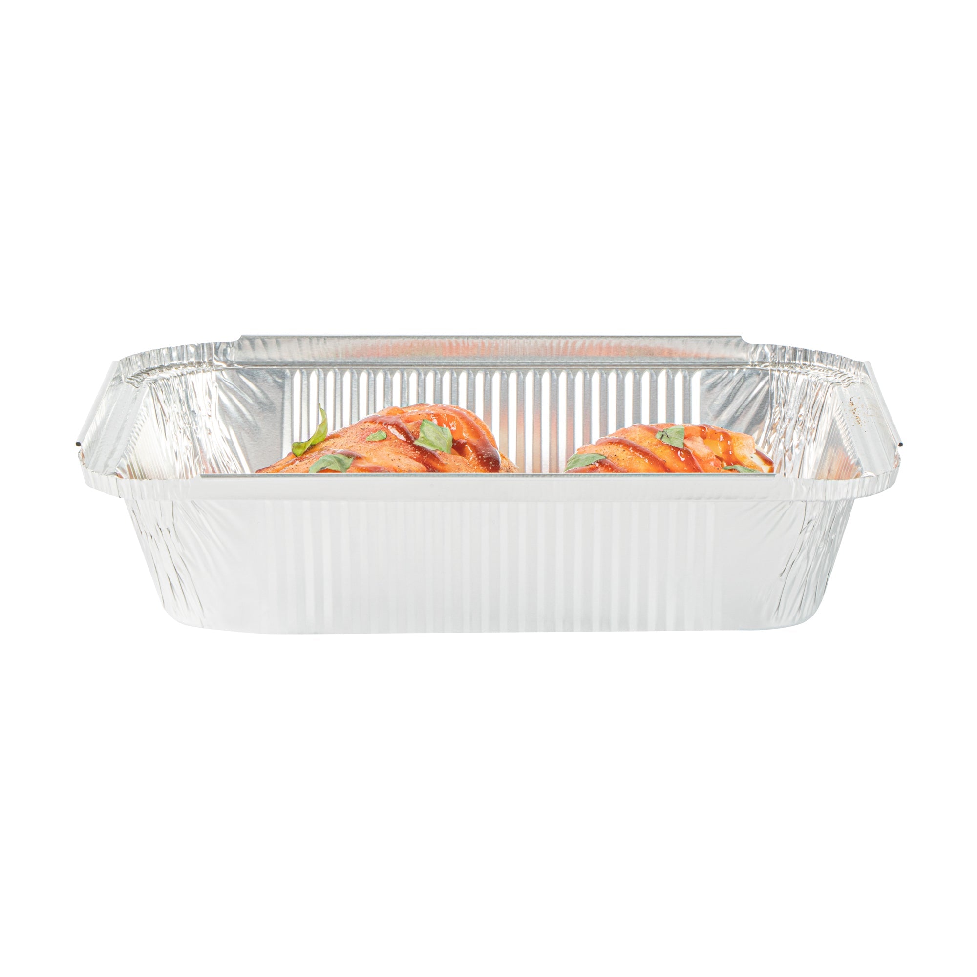 Foil Lux 2 1/4 lb Oblong Aluminum Container - 8 1/2" x 6 1/4" x 1 3/4" - 100 count box