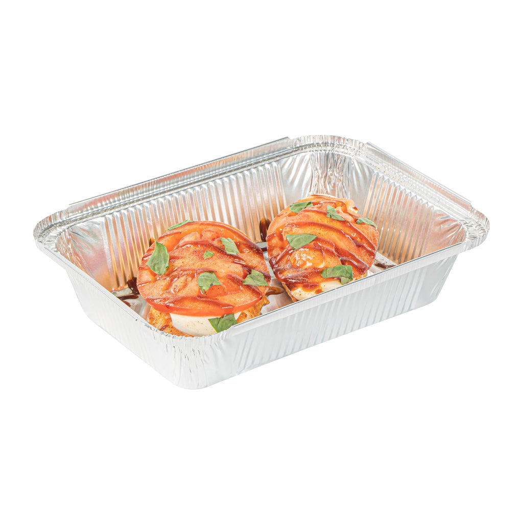 Foil Lux 2 1/4 lb Oblong Aluminum Container - 8 1/2" x 6 1/4" x 1 3/4" - 100 count box