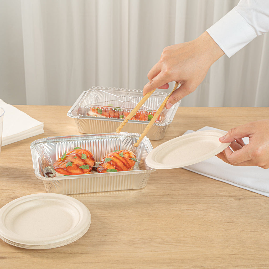 Foil Lux 2 1/4 lb Oblong Aluminum Container - 8 1/2" x 6 1/4" x 1 3/4" - 100 count box