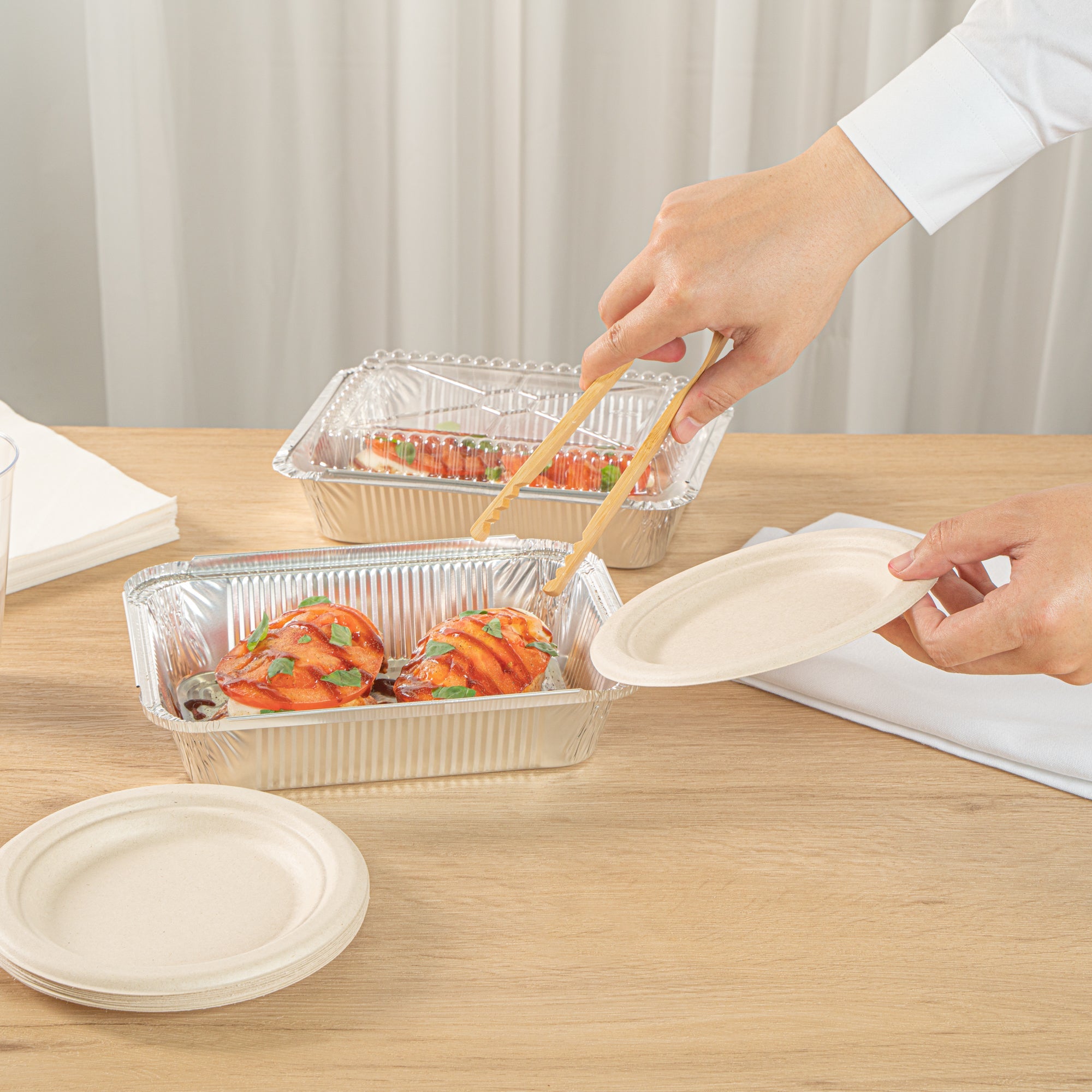 Foil Lux 2 1/4 lb Oblong Aluminum Container - 8 1/2" x 6 1/4" x 1 3/4" - 100 count box