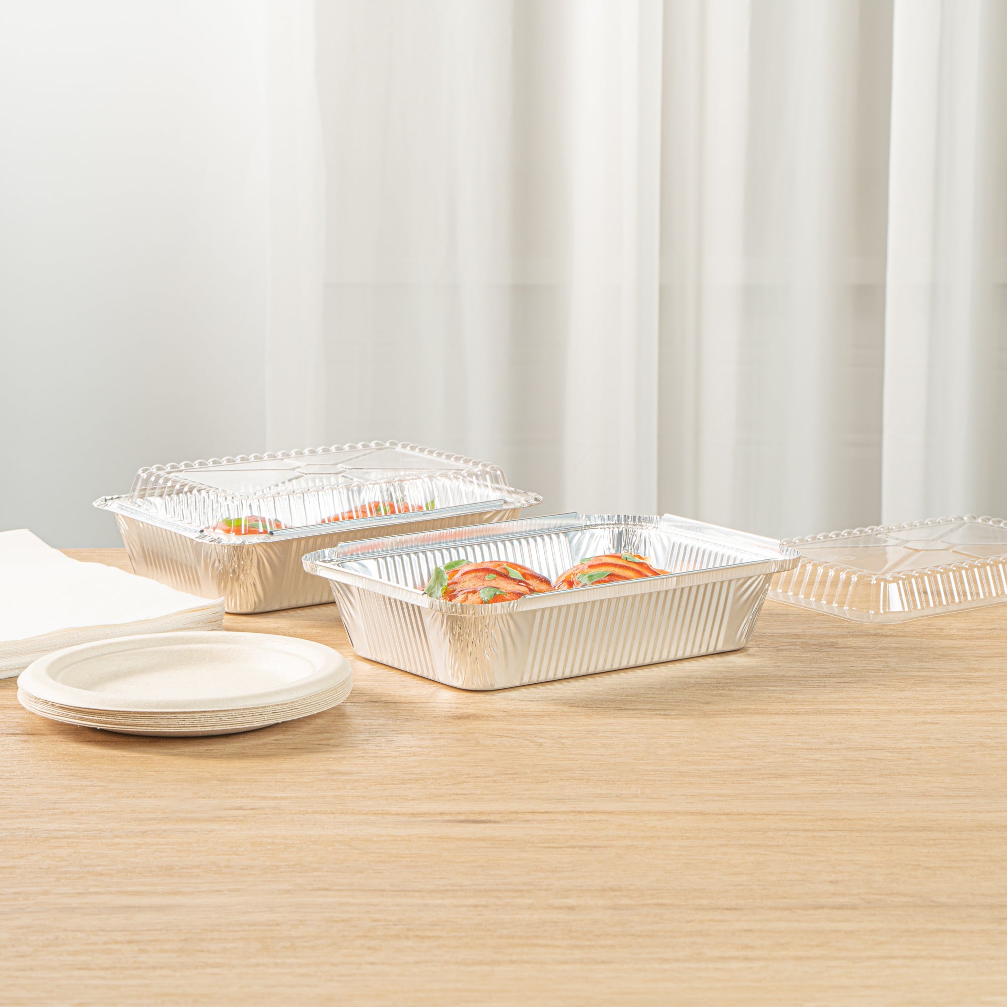 Foil Lux 2 1/4 lb Oblong Aluminum Container - 8 1/2" x 6 1/4" x 1 3/4" - 100 count box