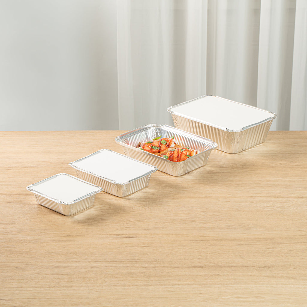 Foil Lux 2 1/4 lb Oblong Aluminum Container - 8 1/2" x 6 1/4" x 1 3/4" - 100 count box
