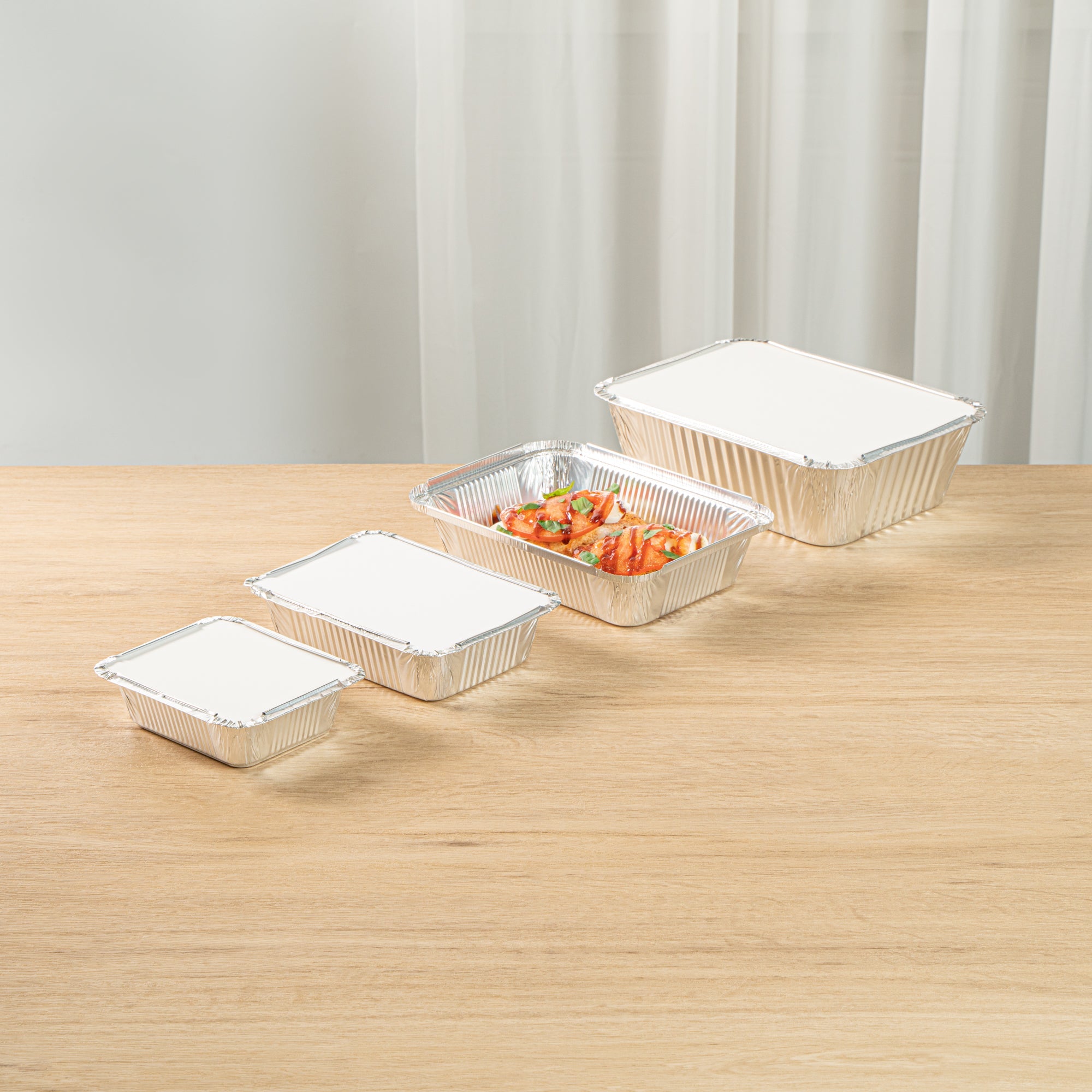 Foil Lux 2 1/4 lb Oblong Aluminum Container - 8 1/2" x 6 1/4" x 1 3/4" - 100 count box