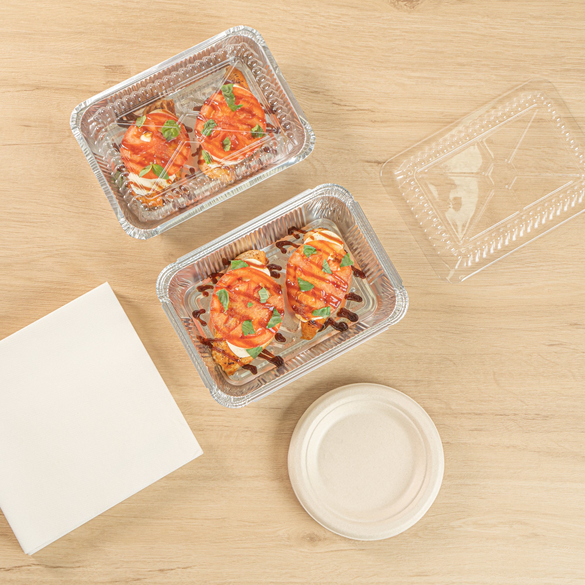 Foil Lux 2 1/4 lb Oblong Aluminum Container - 8 1/2" x 6 1/4" x 1 3/4" - 100 count box