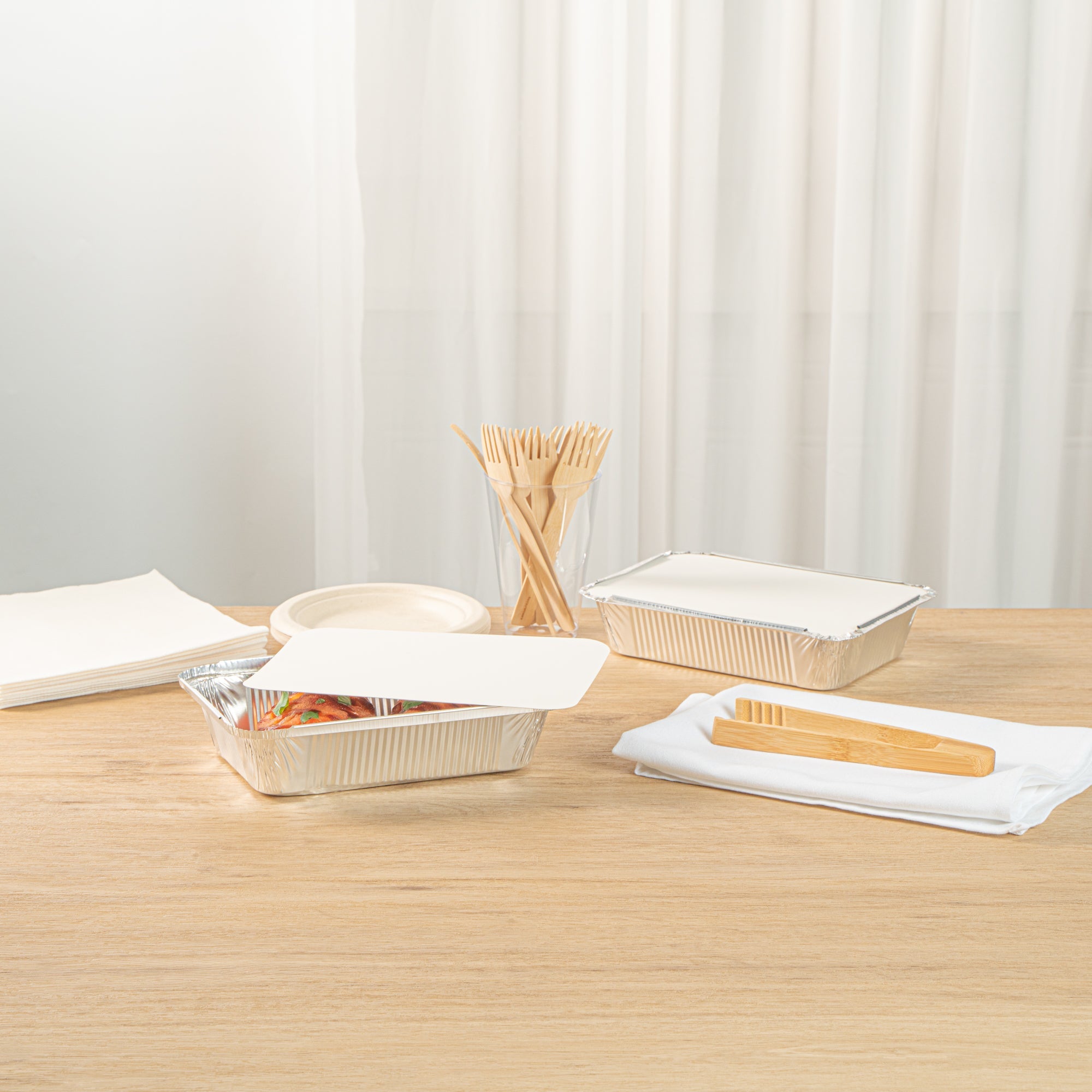 Foil Lux Oblong White Foil-Laminated Board Lid - Fits 2 1/4 lb Container - 100 count box
