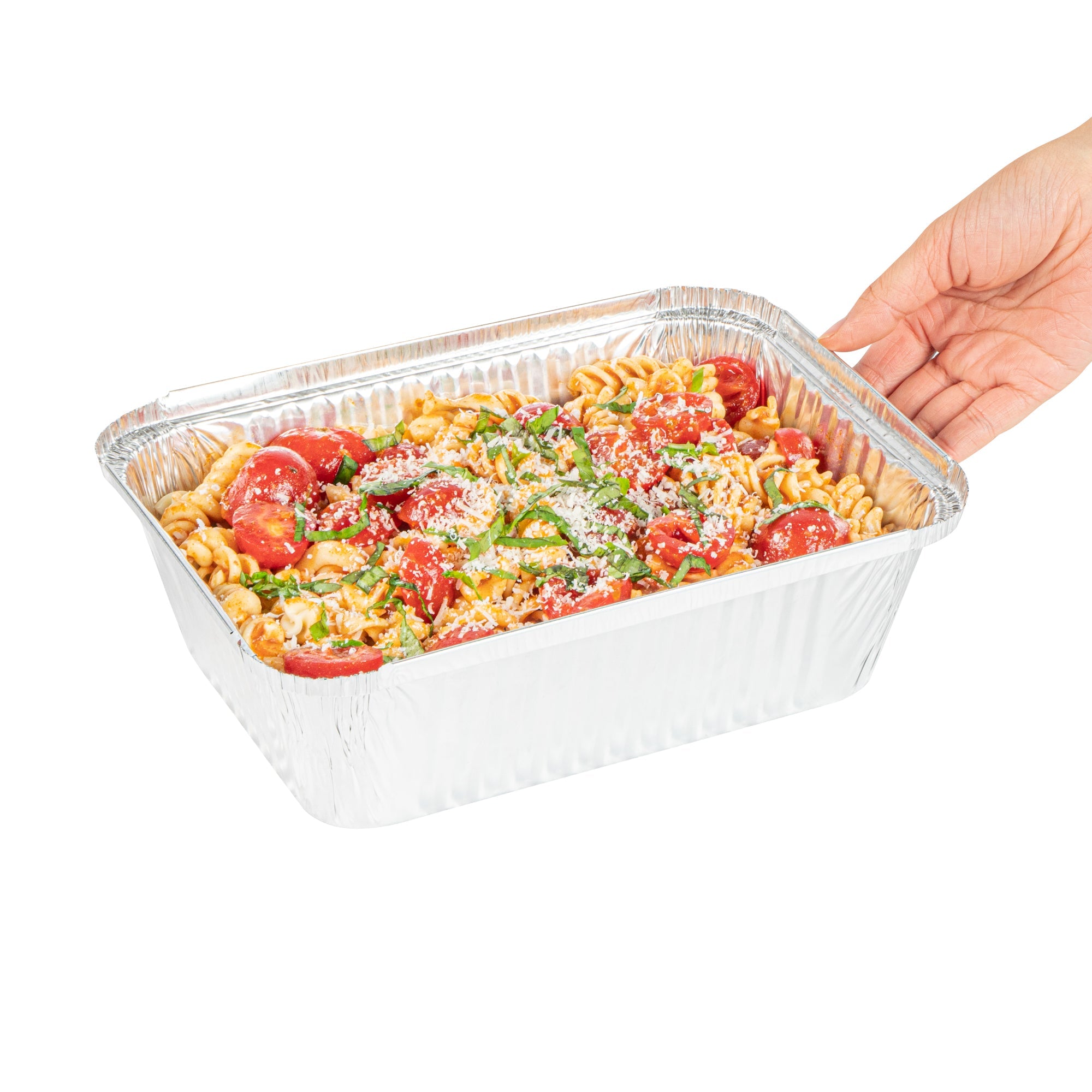 Foil Lux 5 lb Oblong Aluminum Container - 10" x 7" x 2 3/4" - 100 count box