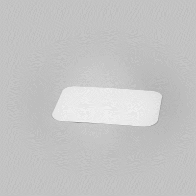 Foil Lux Oblong White Foil-Laminated Board Lid - Fits 5 lb Container - 100 count box
