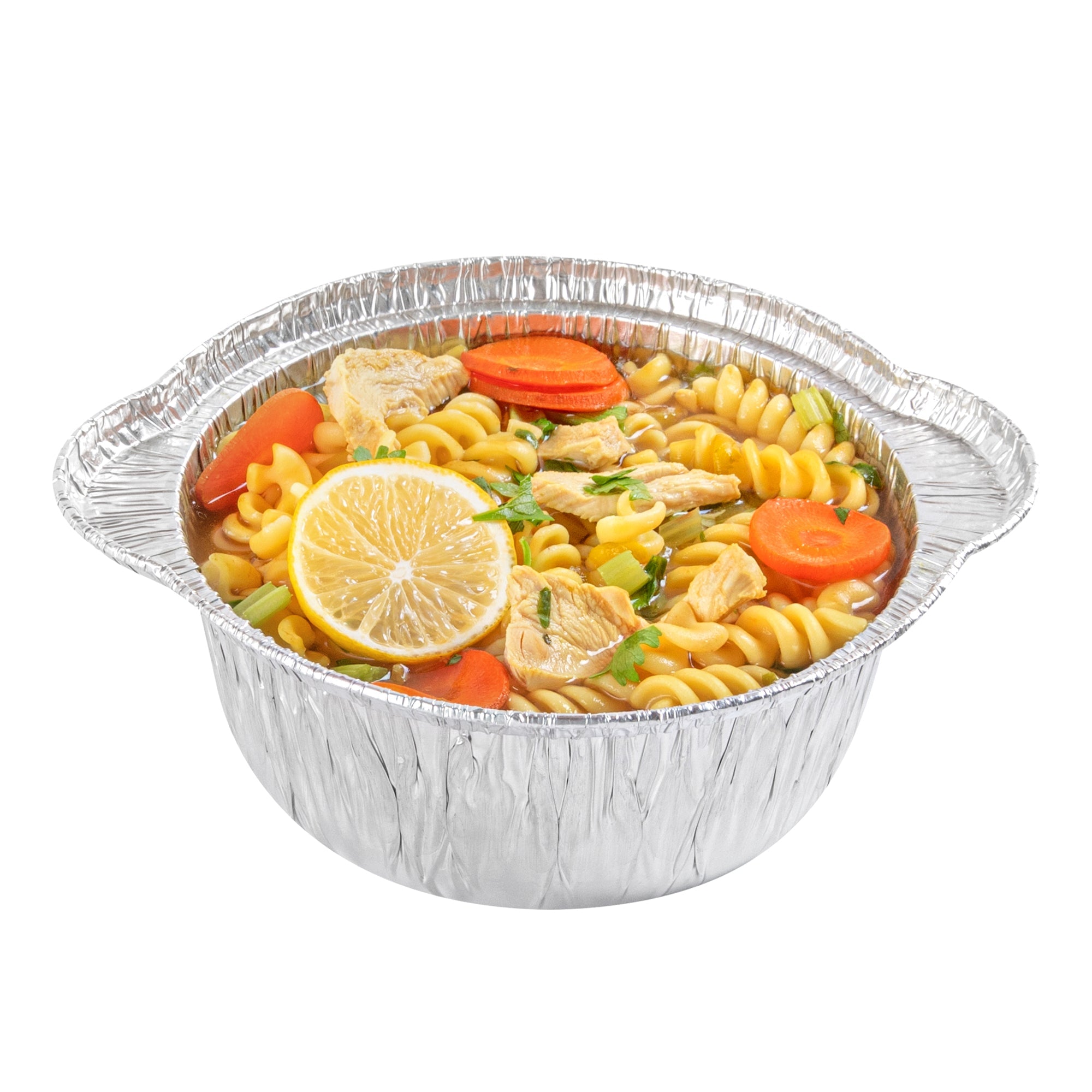 Foil Lux 34 oz Aluminum Foil Pot - with Lid - 8 1/4" x 7 1/4" x 3" - 100 count box