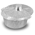 Foil Lux 60 oz Aluminum Foil Pot - with Lid - 9 3/4" x 8 3/4" x 3 3/4" - 10 count box