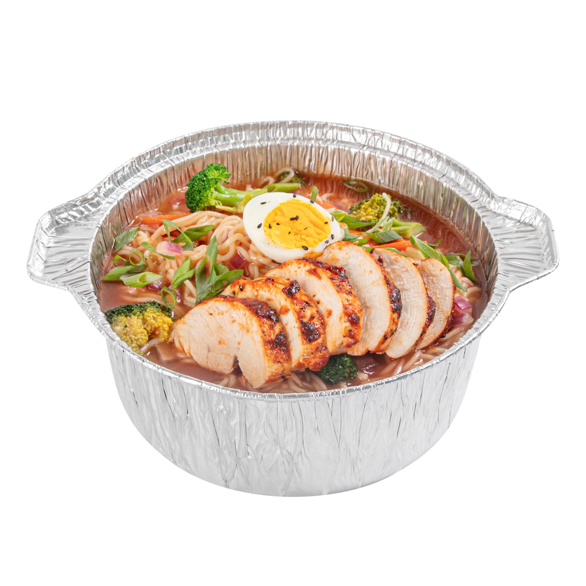 Foil Lux 60 oz Aluminum Foil Pot - with Lid - 9 3/4" x 8 3/4" x 3 3/4" - 10 count box