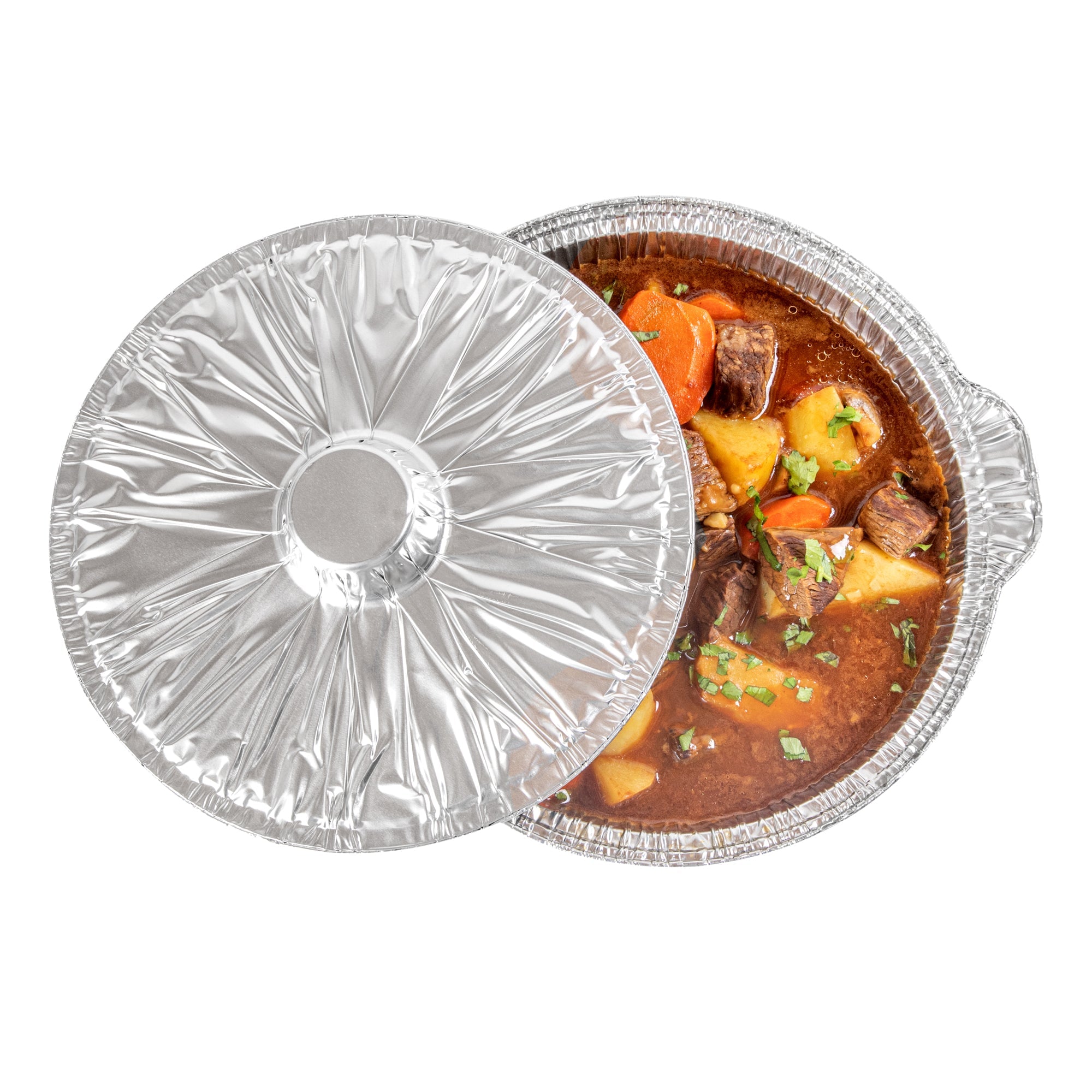Foil Lux 4 qt Aluminum Foil Pot - with Lid - 11 1/2" x 10 1/4" x 4 3/4" - 100 count box