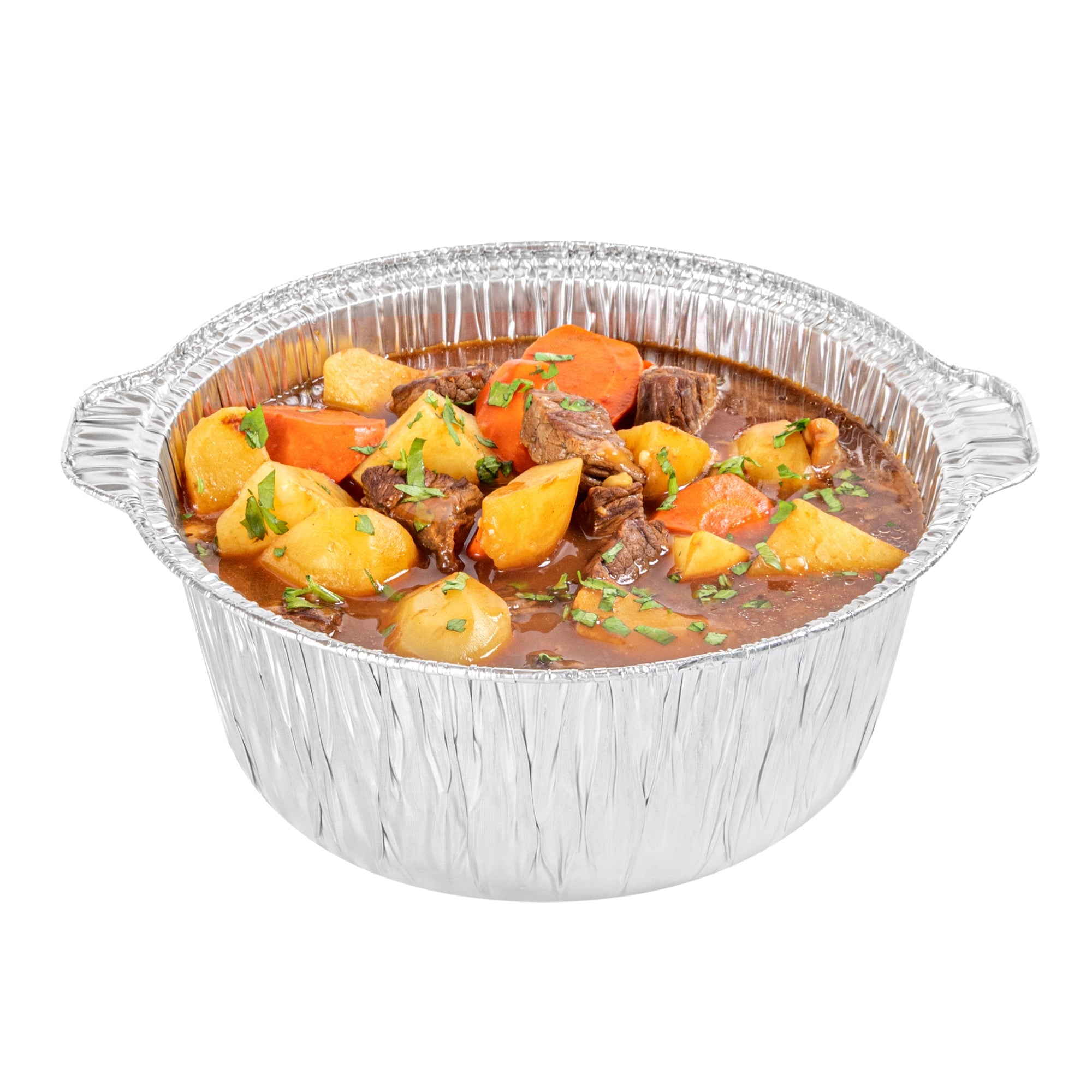 Foil Lux 4 qt Aluminum Foil Pot - with Lid - 11 1/2" x 10 1/4" x 4 3/4" - 100 count box