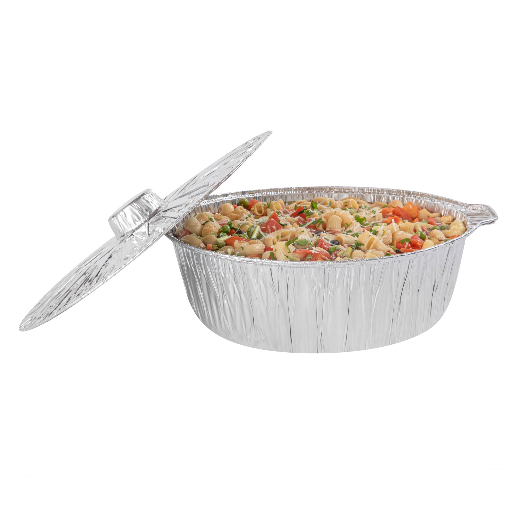 Foil Lux 8 qt Aluminum Foil Pot - with Lid - 15 1/4" x 14" x 4 3/4" - 10 count box