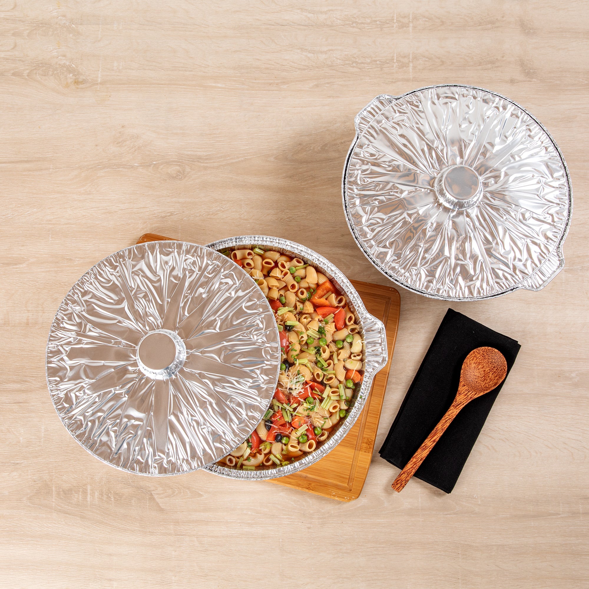 Foil Lux 8 qt Aluminum Foil Pot - with Lid - 15 1/4" x 14" x 4 3/4" - 10 count box