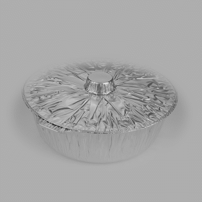 Foil Lux 8 qt Aluminum Foil Pot - with Lid - 15 1/4" x 14" x 4 3/4" - 50 count box