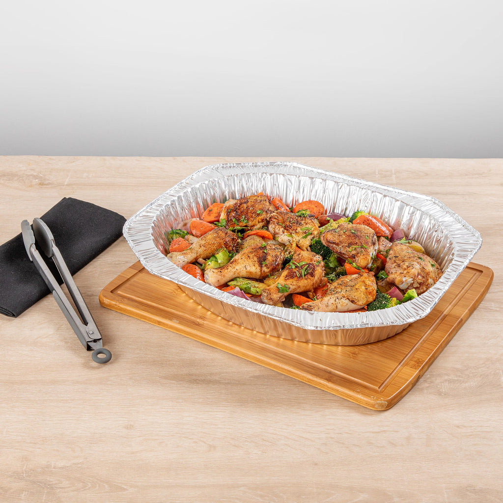 Foil Lux Oval Aluminum Foil Roast Pan - 17 1/2" x 14" x 3 1/4" - 10 count box