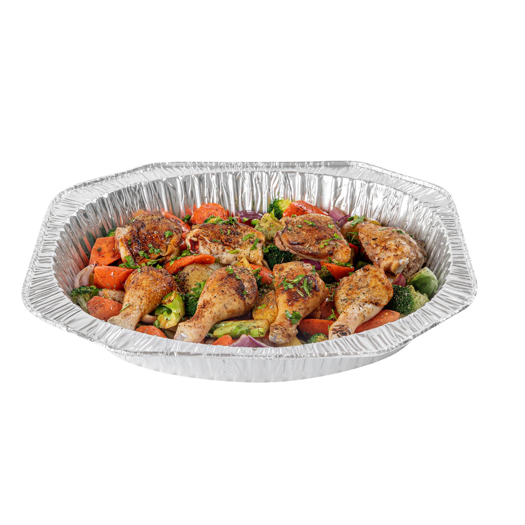 Foil Lux Oval Aluminum Foil Roast Pan - 17 1/2" x 14" x 3 1/4" - 10 count box