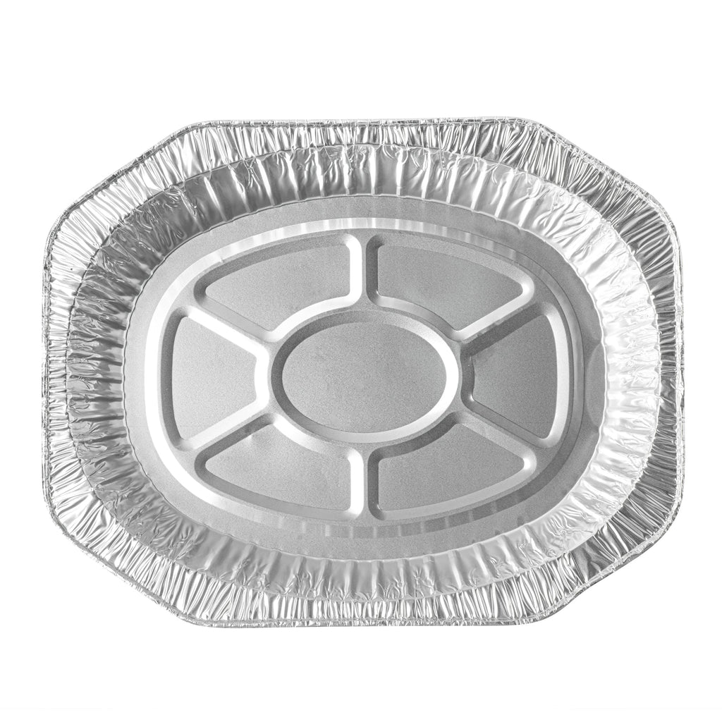 Foil Lux Oval Aluminum Foil Roast Pan - 17 1/2" x 14" x 3 1/4" - 10 count box