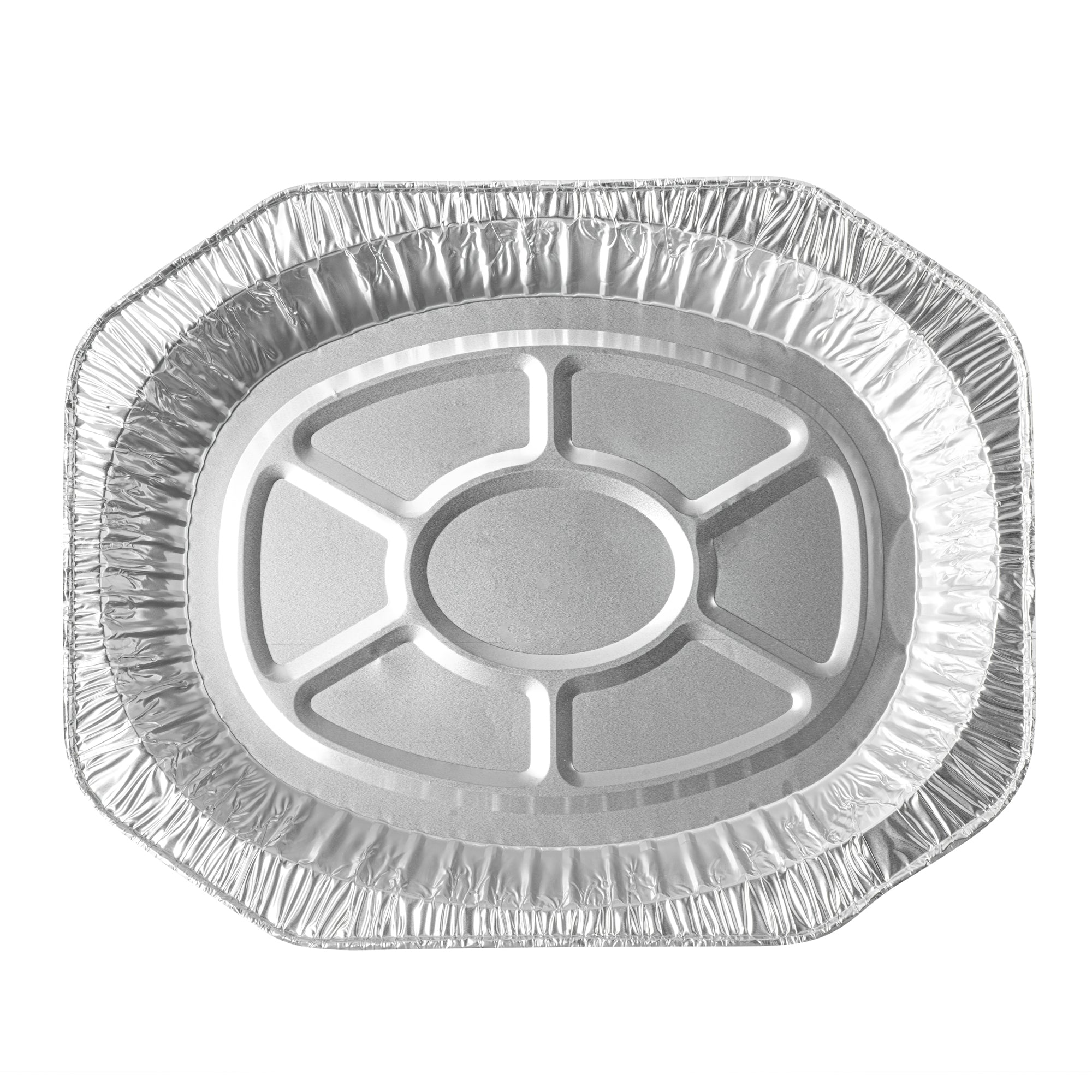 Foil Lux Oval Aluminum Foil Roast Pan - 17 1/2" x 14" x 3 1/4" - 50 count box