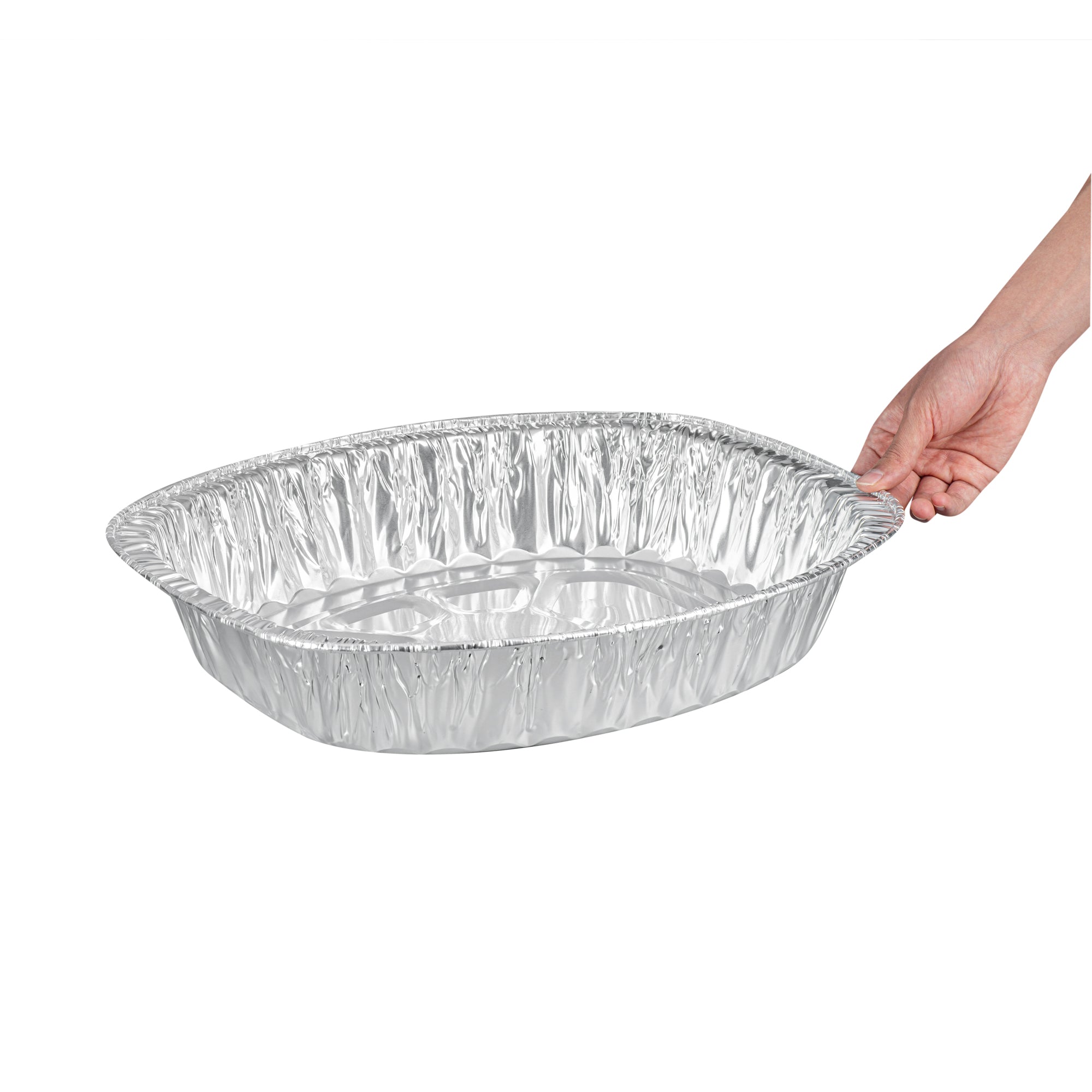 Foil Lux Oval Aluminum Foil Roast Pan - 18" x 14 1/4" x 3 1/4" - 10 count box