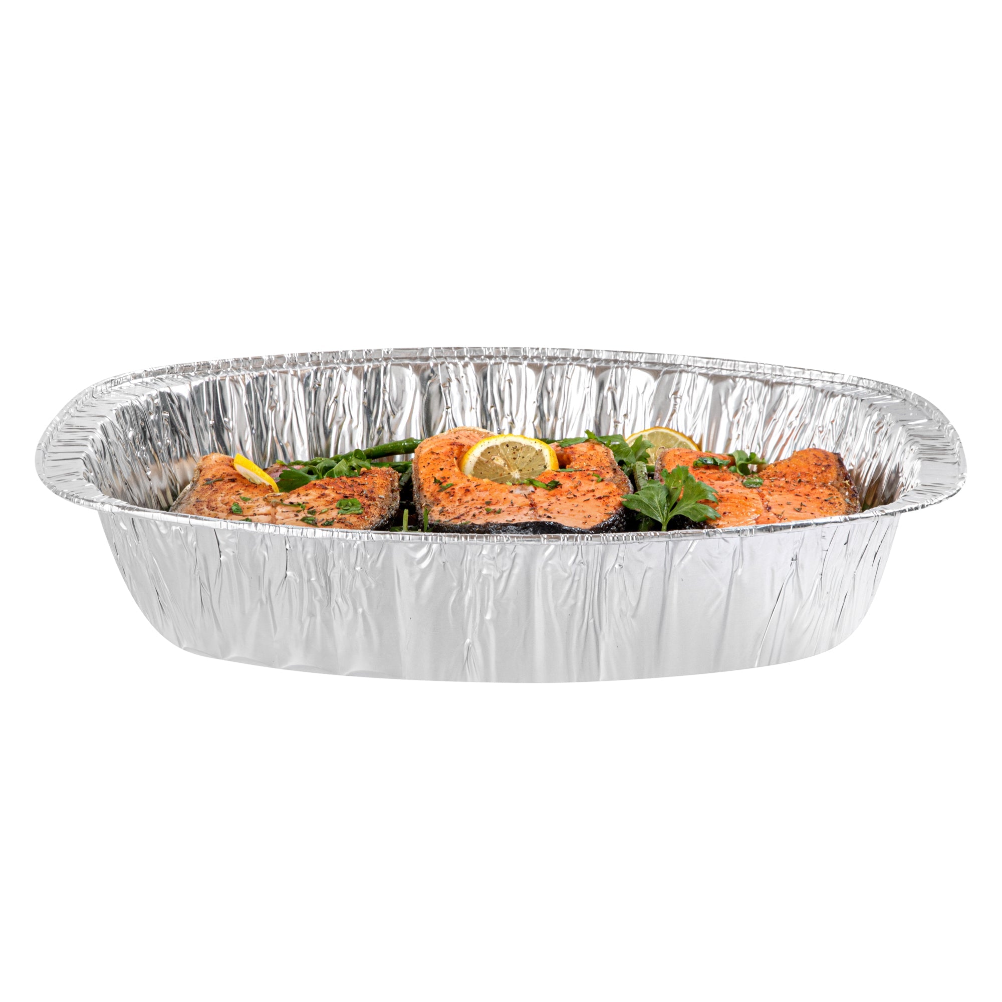 Foil Lux Oval Aluminum Foil Roast Pan - 18" x 14 1/4" x 3 1/4" - 50 count box