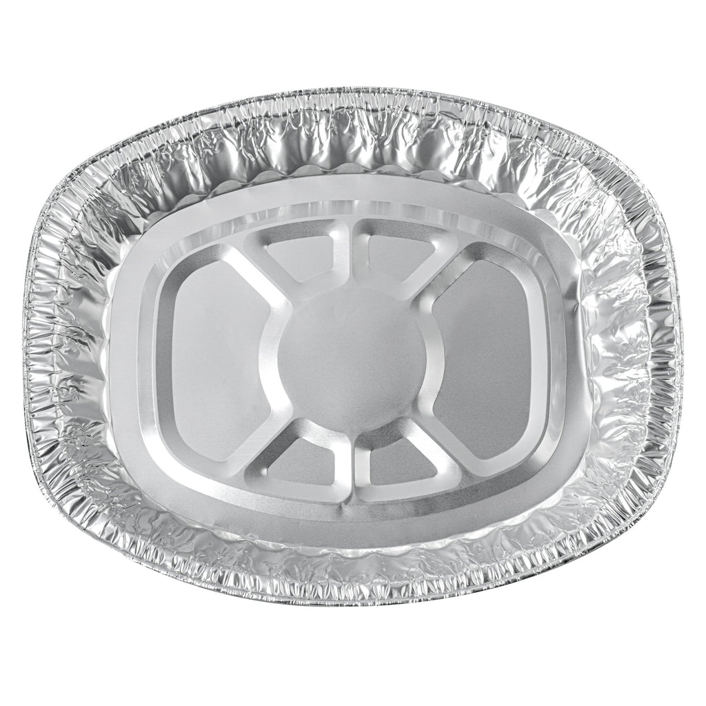 Foil Lux Oval Aluminum Foil Roast Pan - 18" x 14 1/4" x 3 1/4" - 50 count box