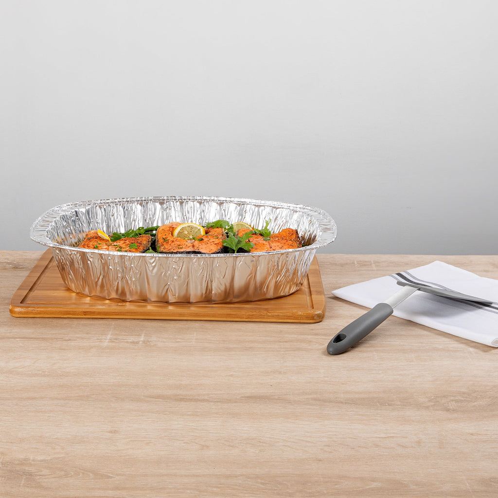 Foil Lux Oval Aluminum Foil Roast Pan - 18" x 14 1/4" x 3 1/4" - 50 count box