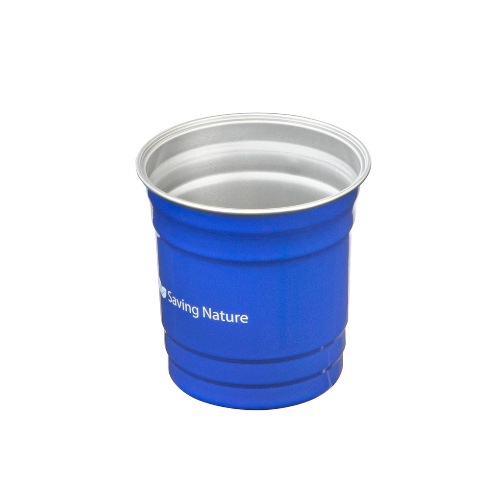 Saving Nature 10 oz Blue Aluminum Drinking Cup - 3 1/2" x 3 1/2" x 3" - 10 count box