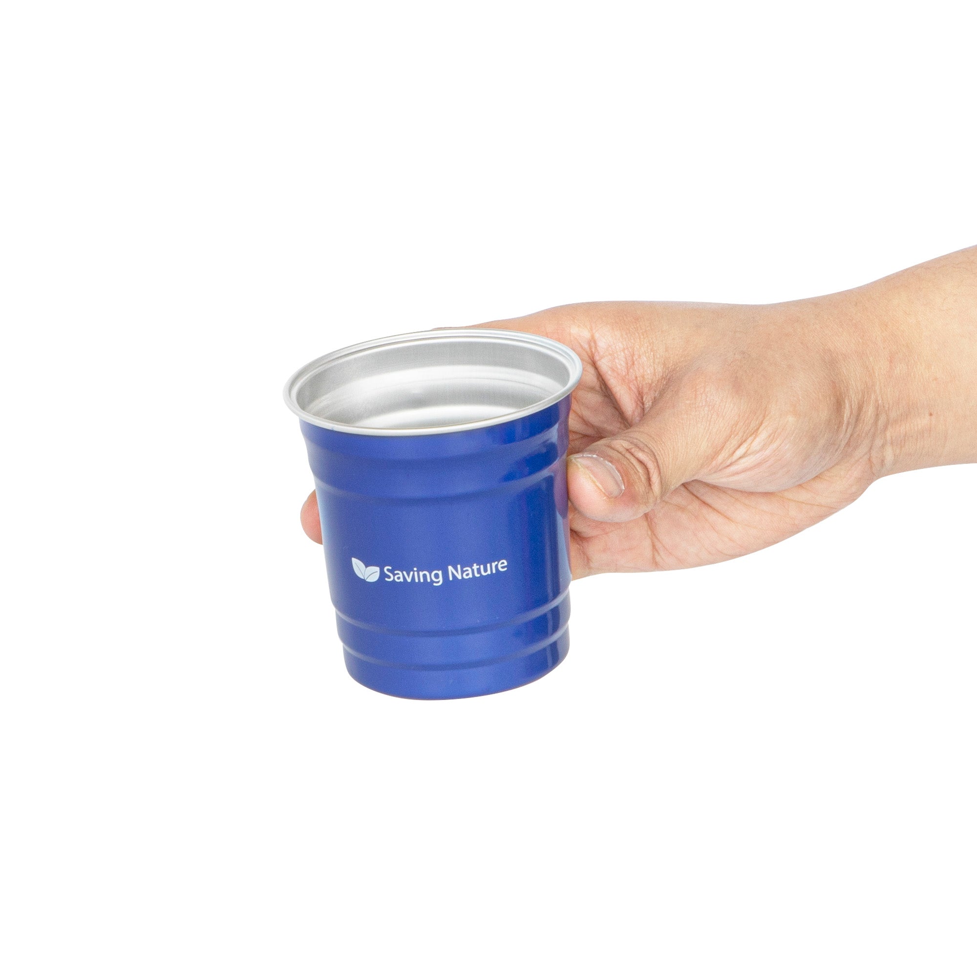 Saving Nature 10 oz Blue Aluminum Drinking Cup - 3 1/2" x 3 1/2" x 3" - 100 count box