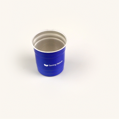 Saving Nature 10 oz Blue Aluminum Drinking Cup - 3 1/2" x 3 1/2" x 3" - 100 count box