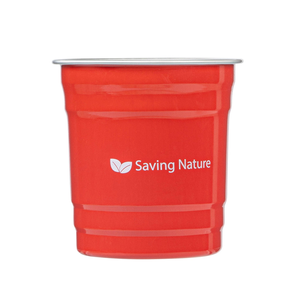 Saving Nature 10 oz Red Aluminum Drinking Cup - 3 1/2" x 3 1/2" x 3" - 100 count box