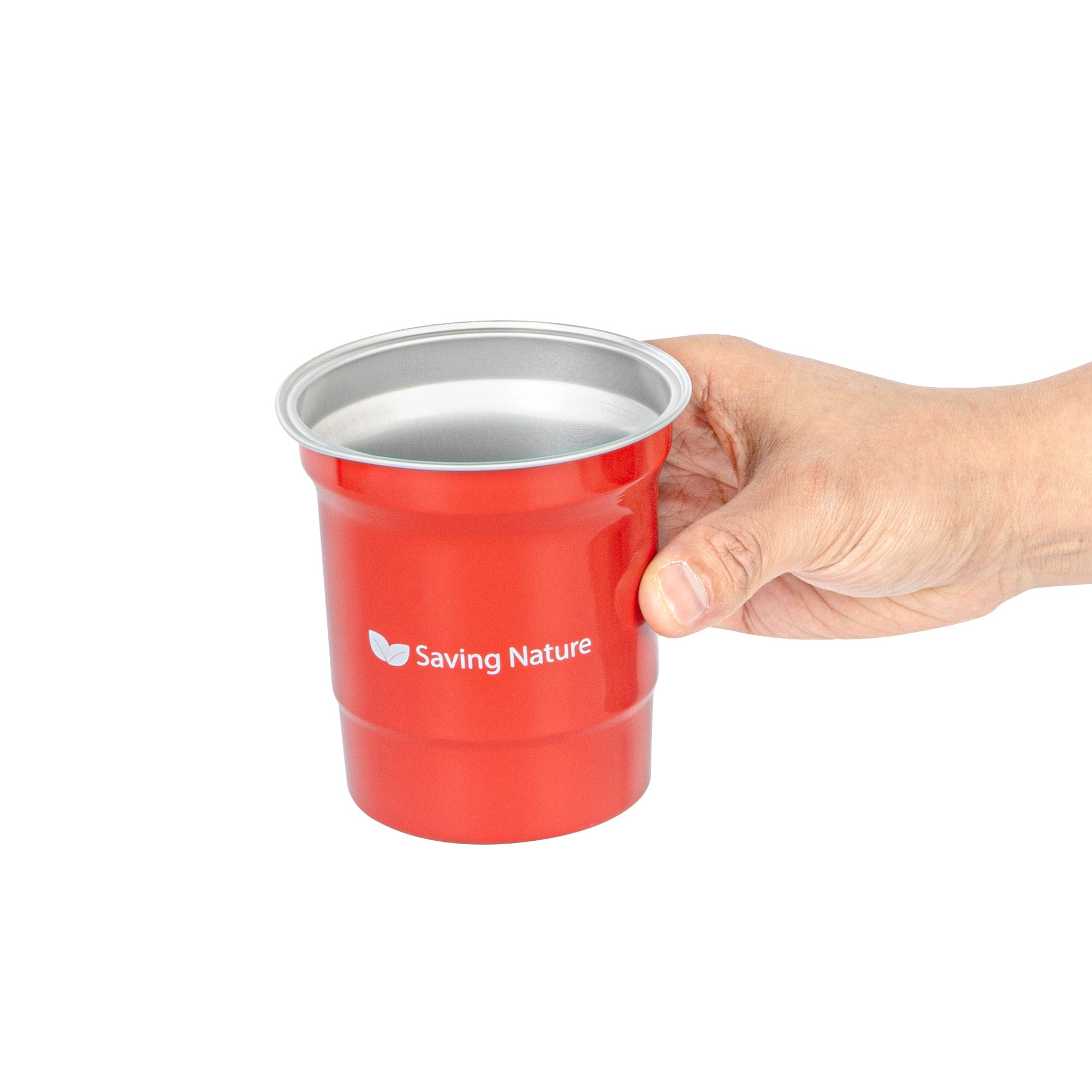 Saving Nature 10 oz Red Aluminum Drinking Cup - 3 1/2" x 3 1/2" x 3" - 10 count box