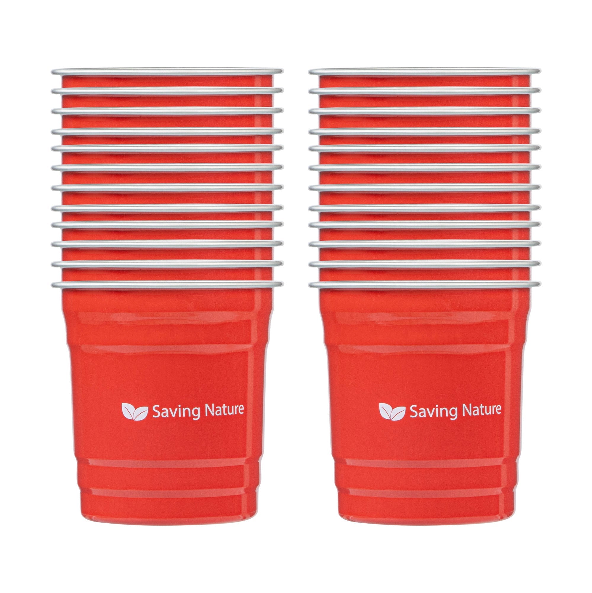 Saving Nature 10 oz Red Aluminum Drinking Cup - 3 1/2" x 3 1/2" x 3" - 100 count box