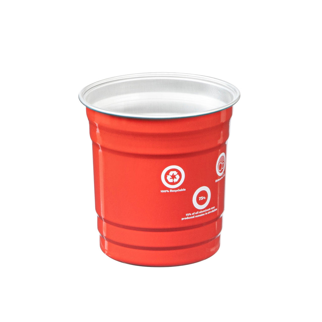 Saving Nature 10 oz Red Aluminum Drinking Cup - 3 1/2" x 3 1/2" x 3" - 100 count box