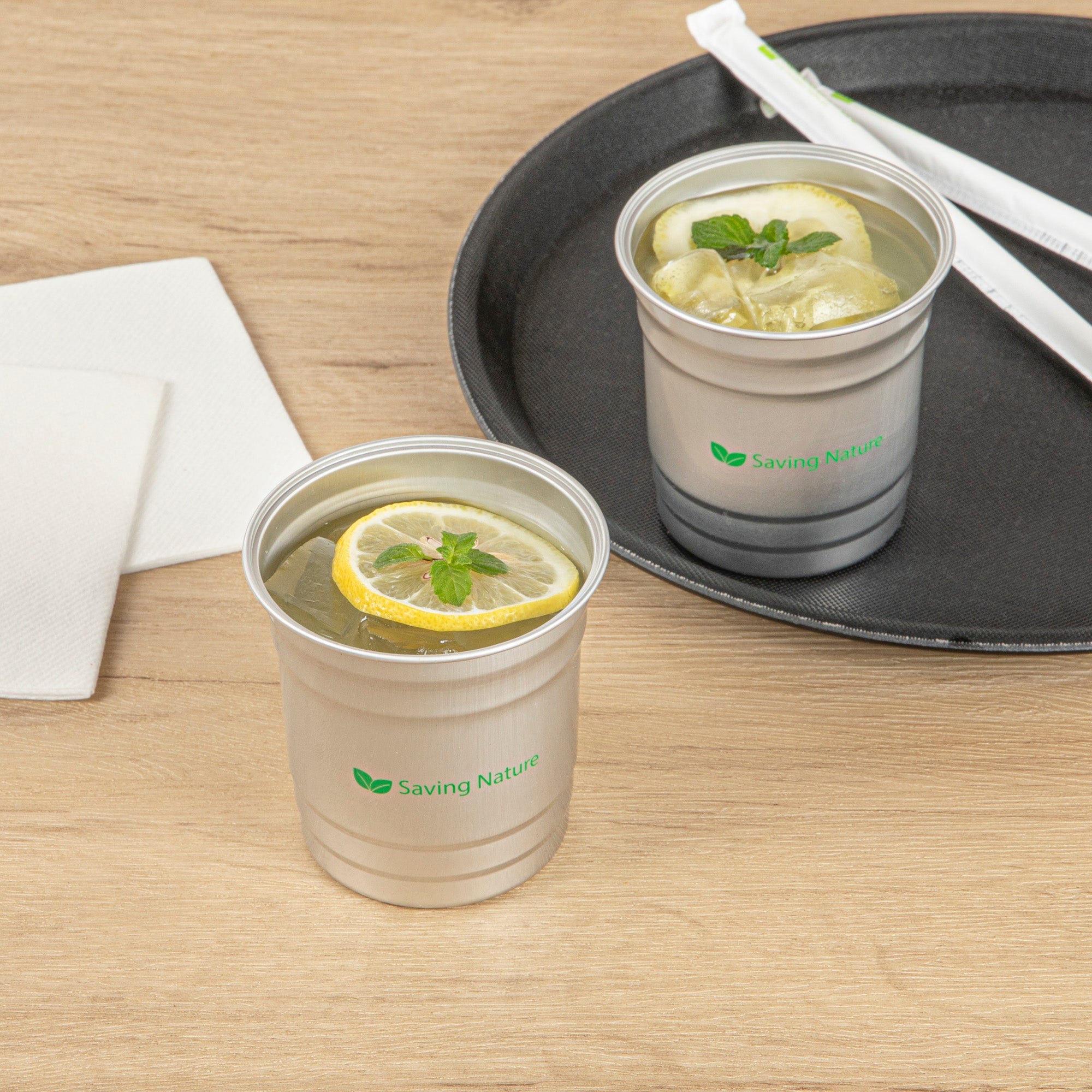 Saving Nature 10 oz Aluminum Drinking Cup - 3 1/2" x 3 1/2" x 3" - 100 count box