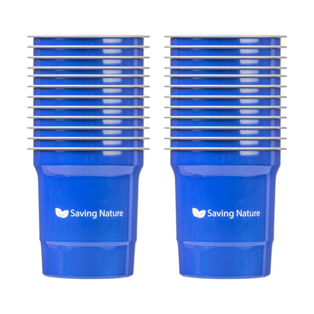 Saving Nature 16 oz Blue Aluminum Drinking Cup - 3 3/4" x 3 3/4" x 4" - 100 count box